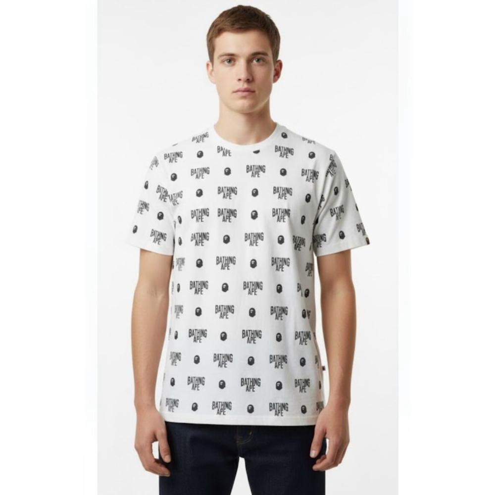 Bape A Bathing Ape Mens White Print Short Sleeve T-Shirt Medium